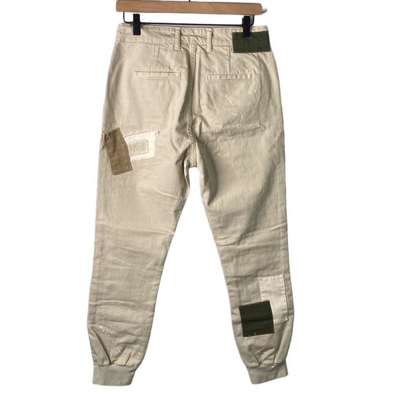 SER.O.YA Crew Pant in Cario Patch Organic Cotton Button Fly High Rise Banded Hem - Picture 6 of 16
